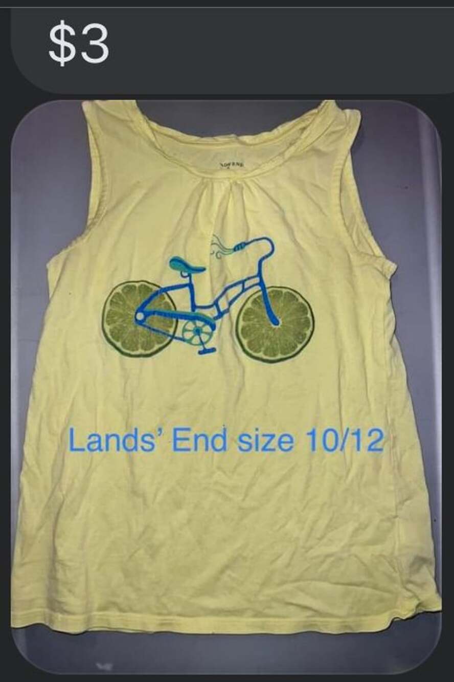 Old Navy Bicycle Bike Lemon Tank Top Size 10/12 Yellow Sleeveless Shirt